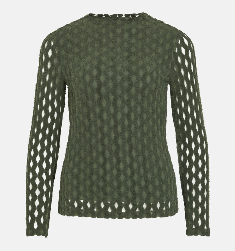 Vila Indira Funnelneck Kakigroene T-shirt voor dames (364101)