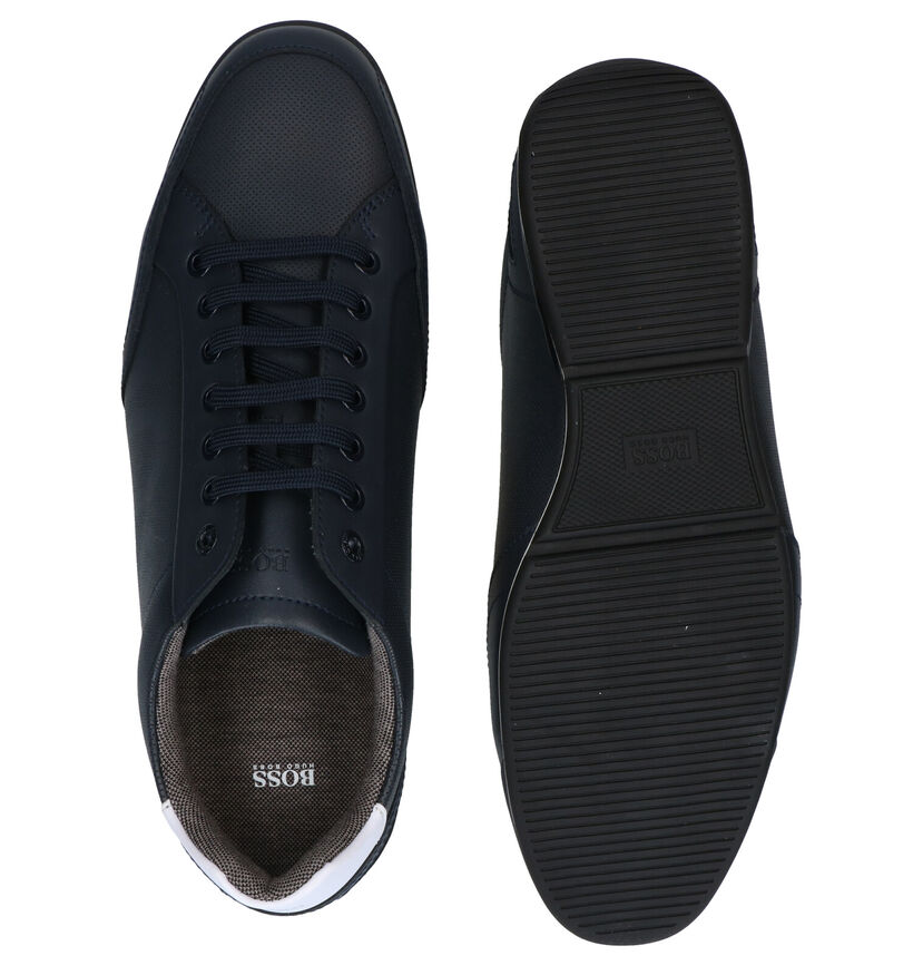 Hugo Boss Saturn Low Witte Veterschoenen in leer (285645)