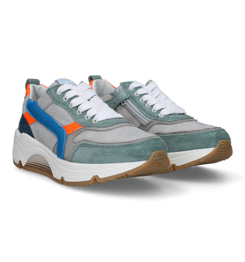 STONES and BONES Falcan Blauwe Veterschoenen in nubuck (325938)
