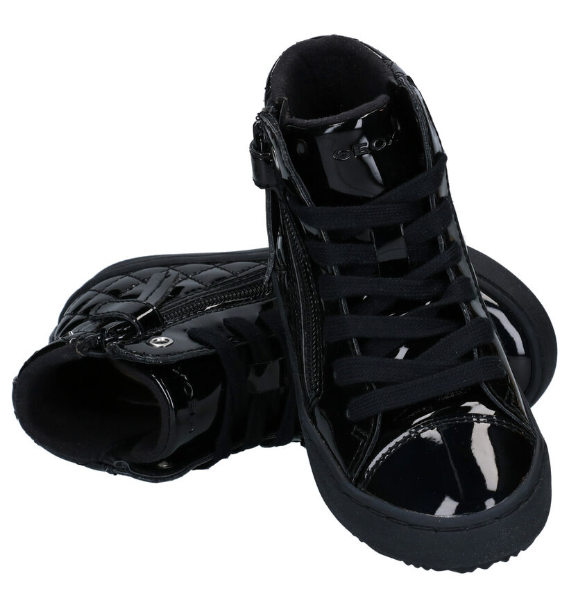 Geox Kalispera Zwarte Hoge Sneakers in kunstleer (295129)