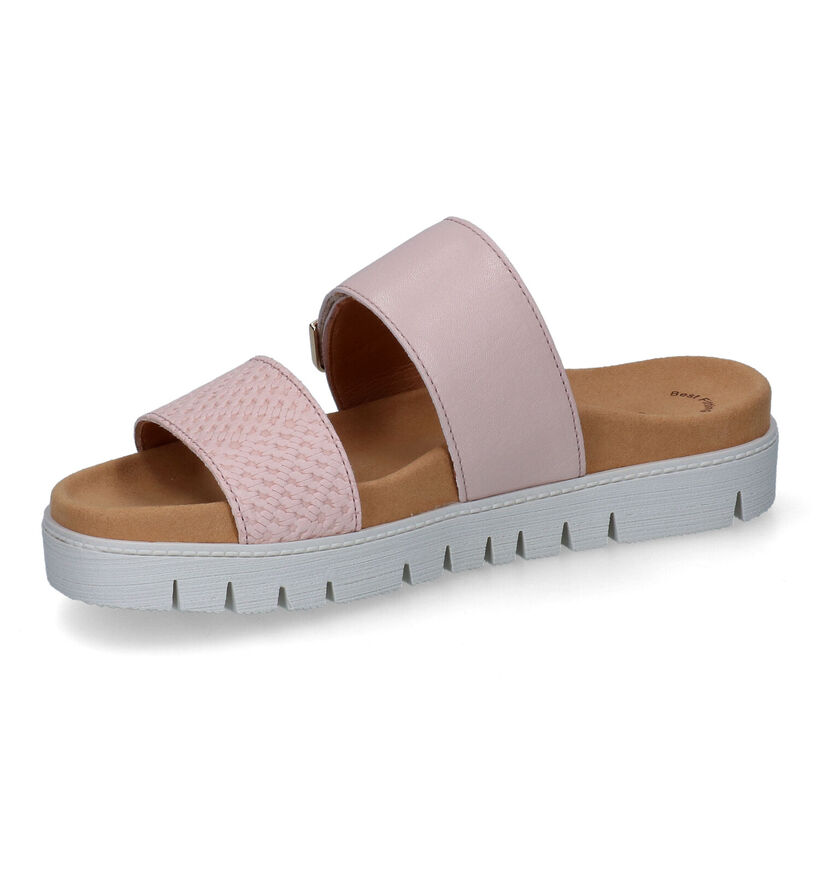 Gabor Best Fitting Roze Slippers in leer (306154)
