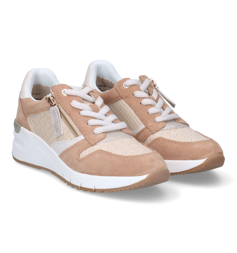 Tamaris Beige Sneakers voor dames (306318) - geschikt voor steunzolen