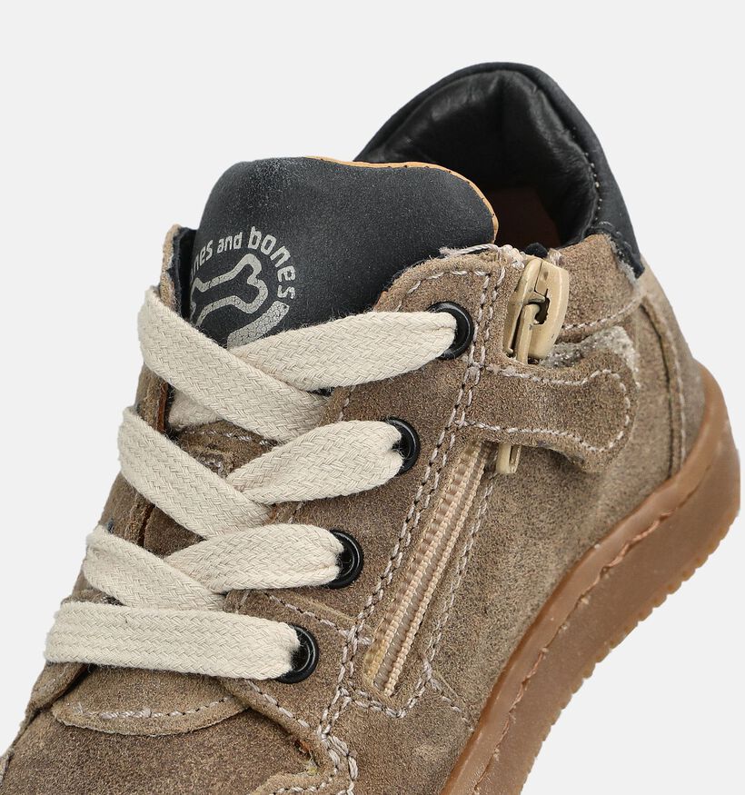 STONES and BONES Naif Boots &agrave; lacets en Beige fonc&eacute; pour gar&ccedil;ons (378228) - pour semelles orthop&eacute;diques