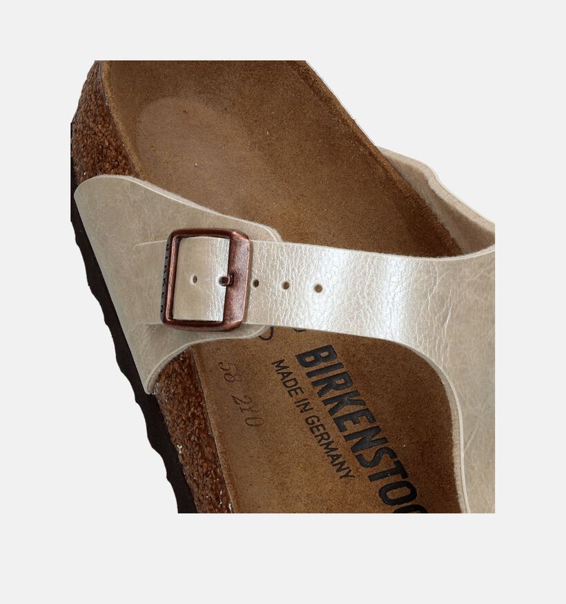 Birkenstock Gizeh Birko-Flor Tongs en Écru pour femmes (339532)