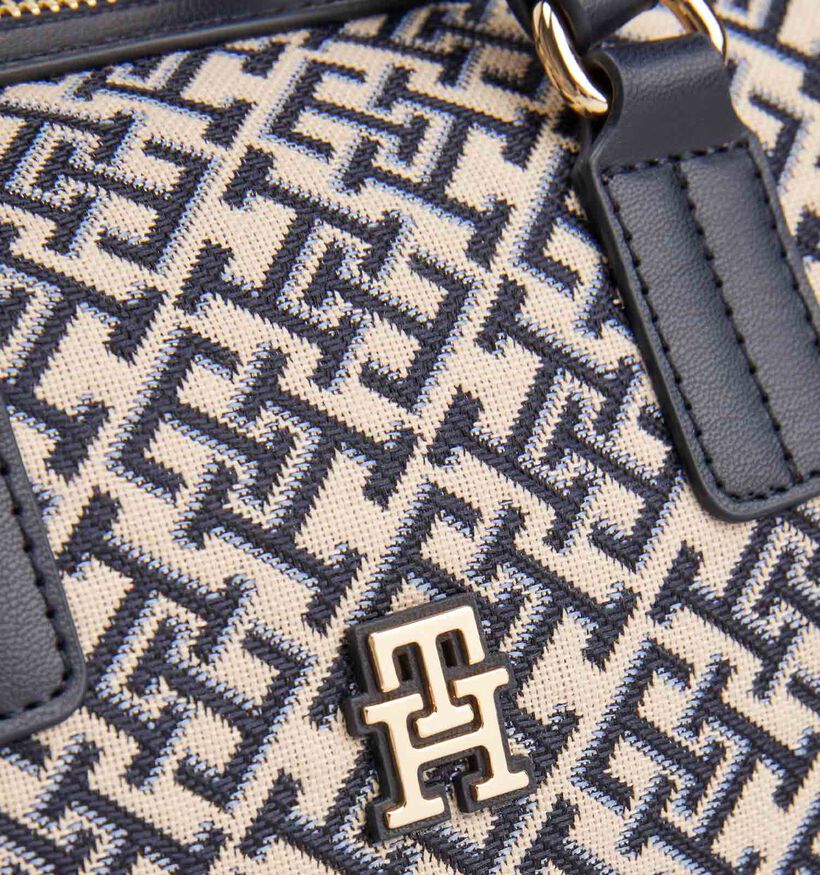 Tommy Hilfiger Jacquard Duffle Beige/Blauwe Handtas voor dames (359256)