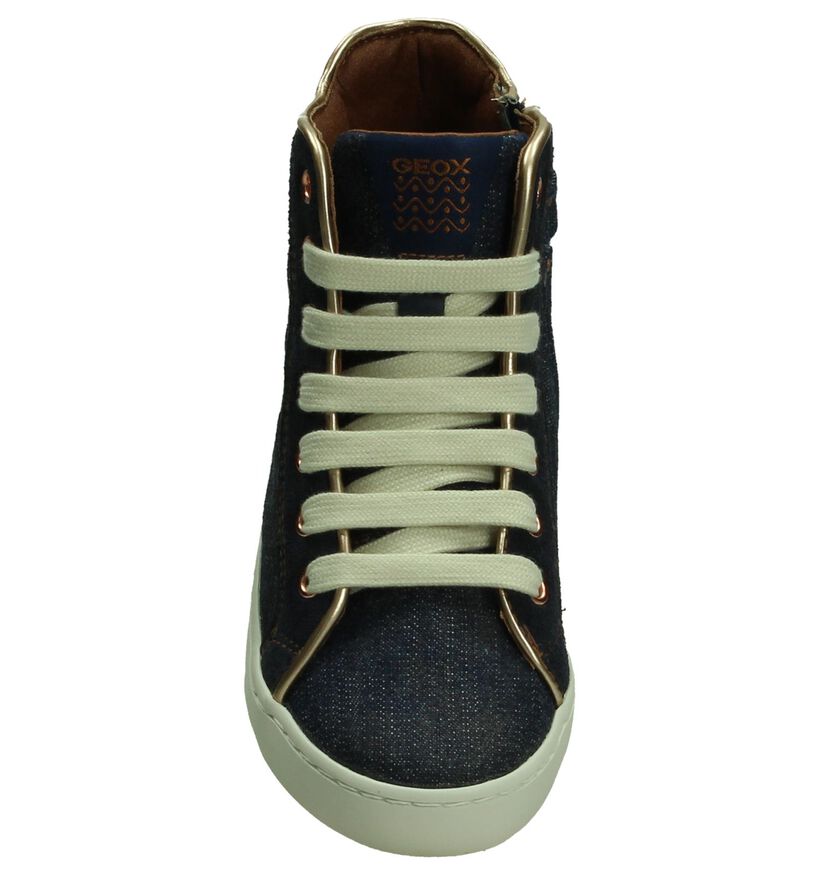 Blauwe Geox Hoge Sneakers Jeans in leer (190702)