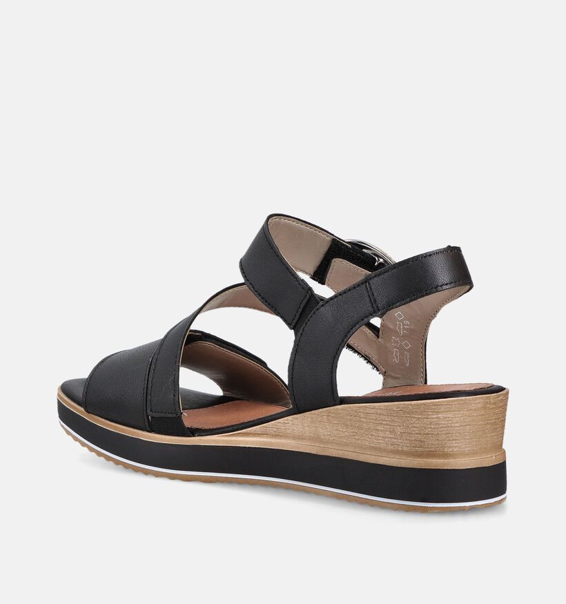 Remonte Zwarte Sandalen met Sleehak voor dames (370459)