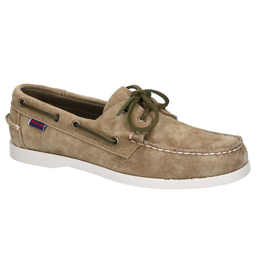 Sebago Dockside Portland Flesh Out Chaussures bateau en Vert Kaki pour hommes (336839)