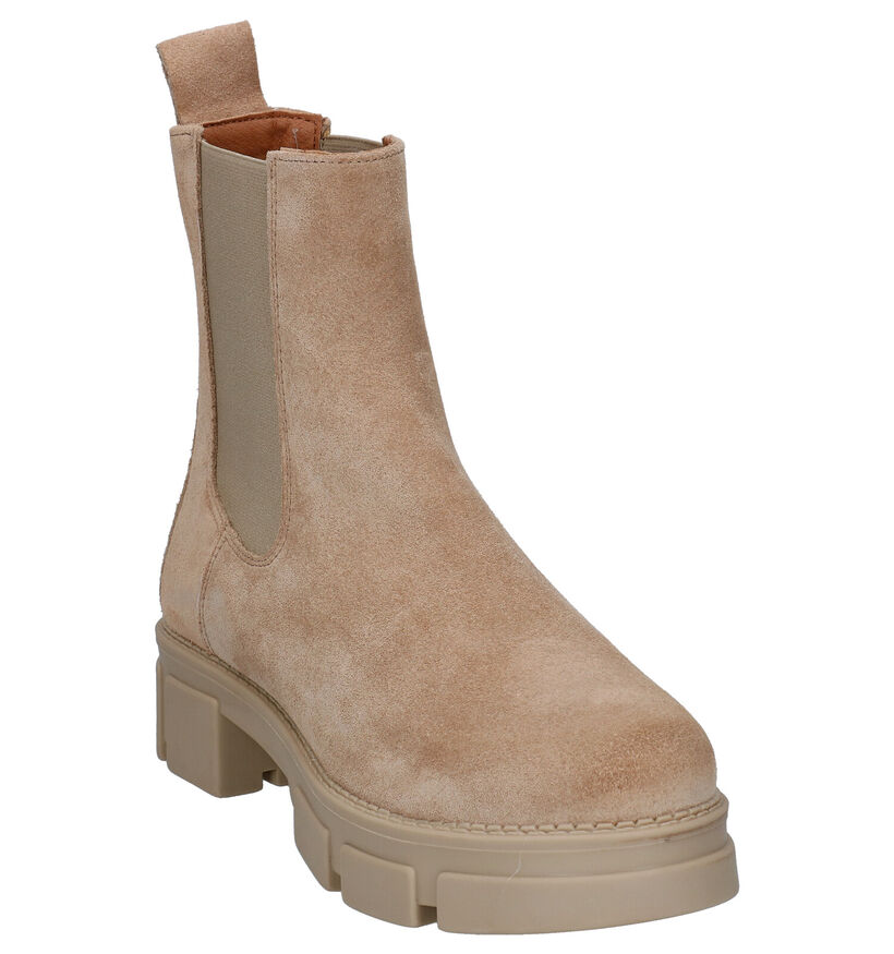 Shoecolate Beige Chelsea Boots in daim (295595)