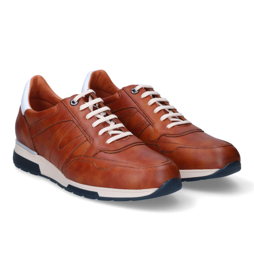 Van Lier Cognac Veterschoenen voor heren (307841) - geschikt voor steunzolen