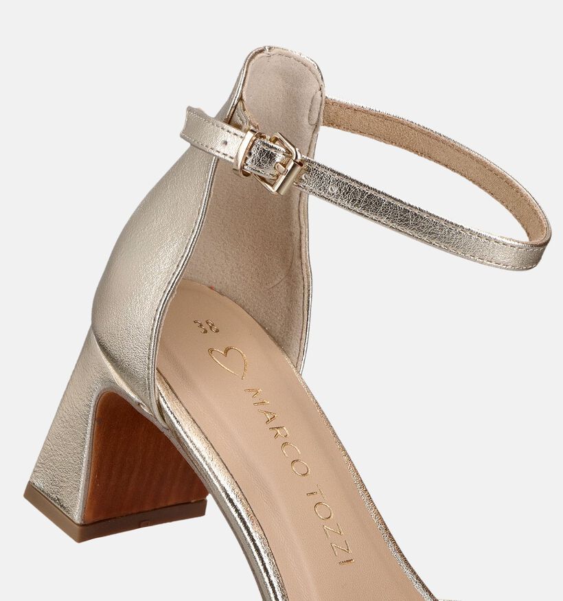 Marco Tozzi Sandales &agrave; talons en Or pour femmes (371866)