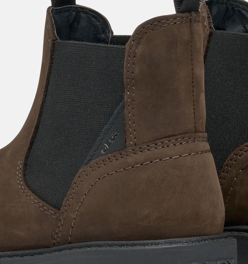 Geox Shaylax Donkerbruine Boots Chelsea voor jongens (376228)