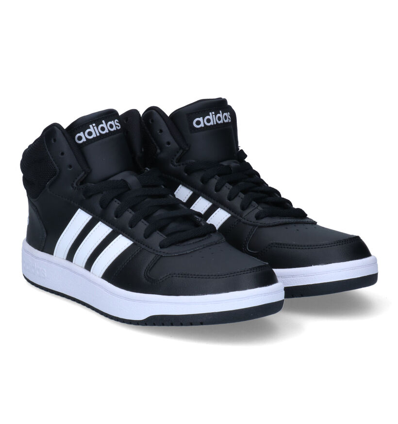 adidas Hoops 2.0 Mid Witte Sneakers in daim (290816)