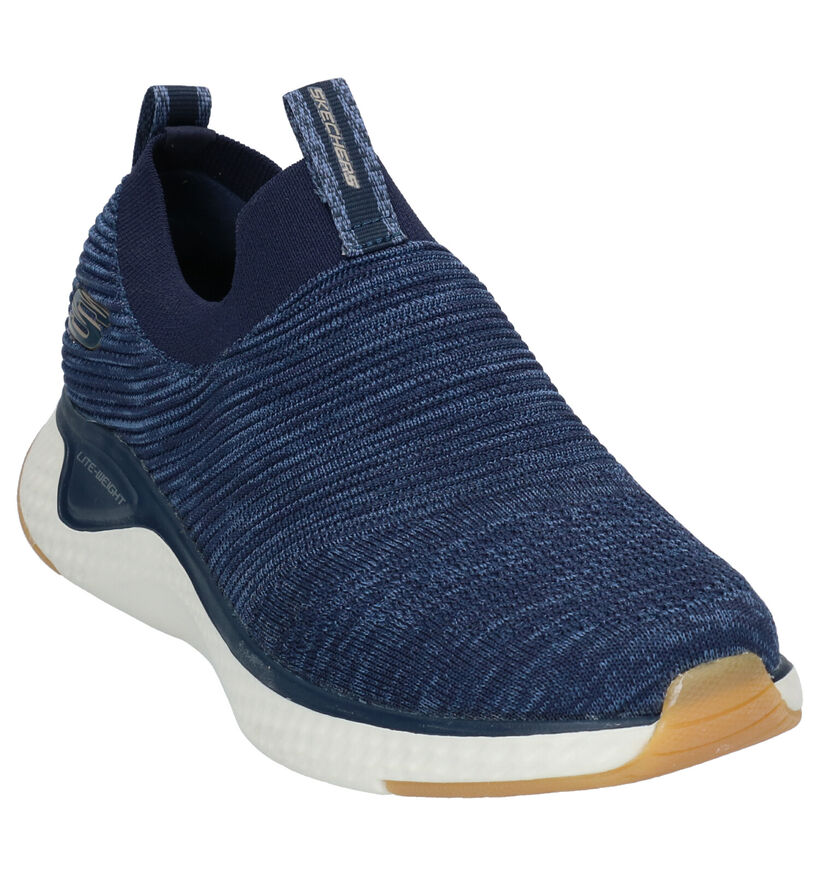 Skechers Baskets slip-on en Bleu foncé en textile (272822)