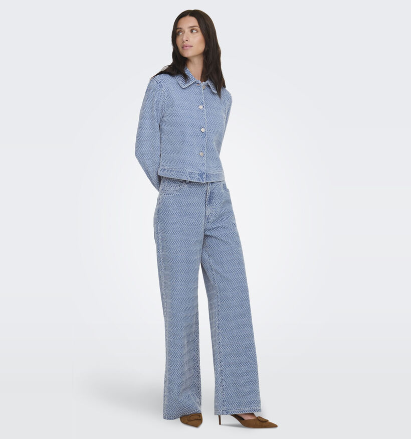 JDY Nico Rinsewash Straight leg jeans L32 en Bleu pour femmes (367884)