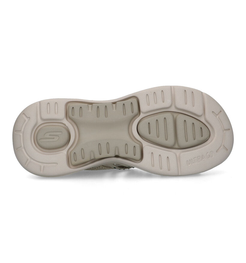 Skechers Go Walk Arch Fit Beige Slippers voor dames (338824)