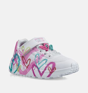 Skechers Uno Low Sneakers Wit/Roze