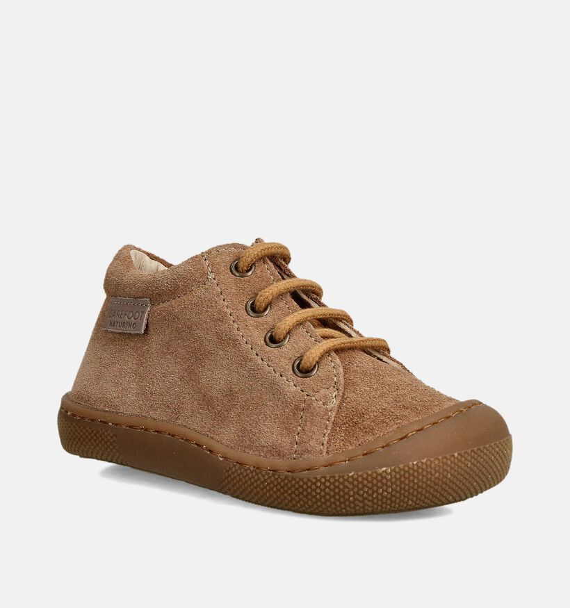Naturino Barefoot Amur Bruine Veterschoenen voor jongens (368777) - geschikt voor steunzolen