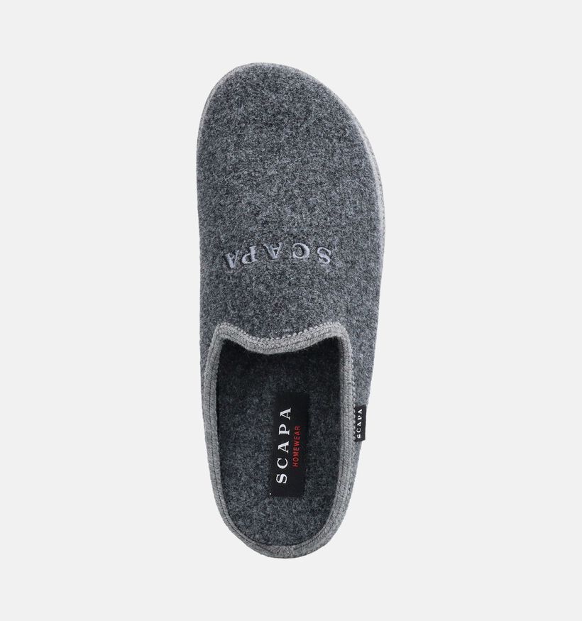 Scapa Homewear Pantoufles en Gris fonc&eacute; pour hommes (381025) - pour semelles orthop&eacute;diques