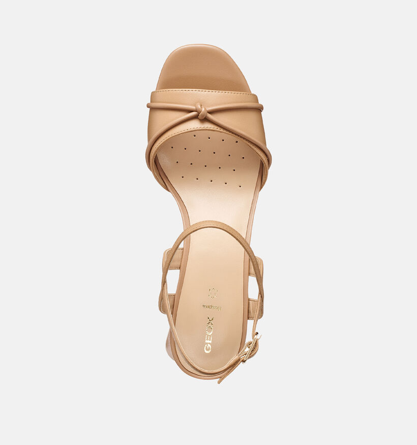 Geox D New Eraklia 50 T01 Beige Sandalen met Hak voor dames (368160)