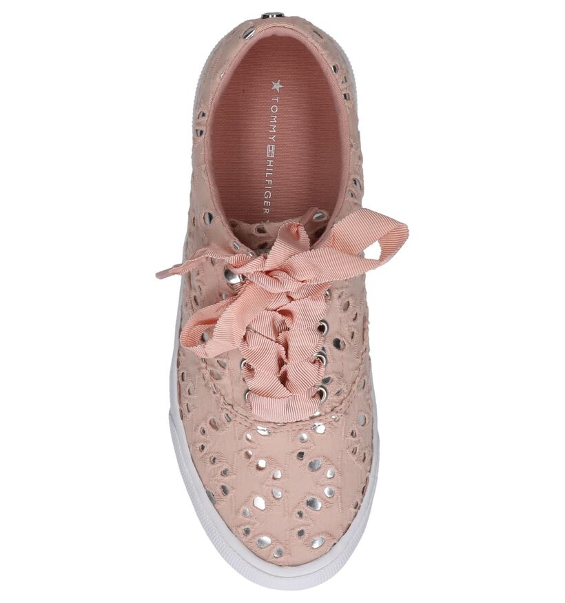 Tommy Hilfiger Baskets basses en Rose clair en textile (212692)