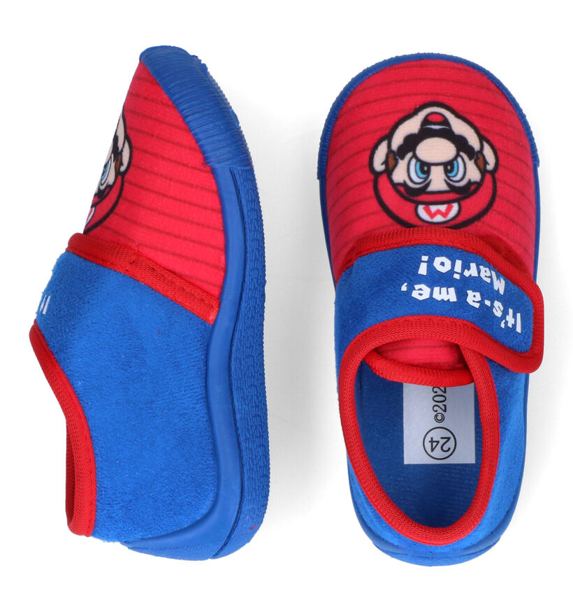 Super Mario Pantoufles fermées en Bleu foncé pour garçons (304643)