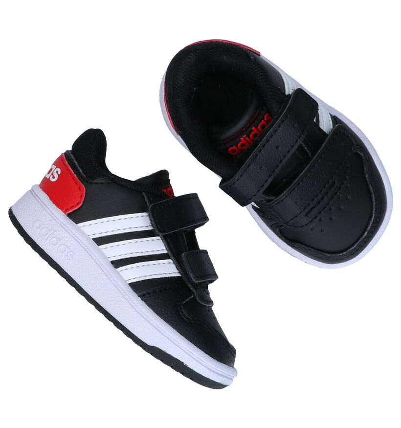 adidas Hoops 2.0 Zwarte Sneakers in kunstleer (290777)