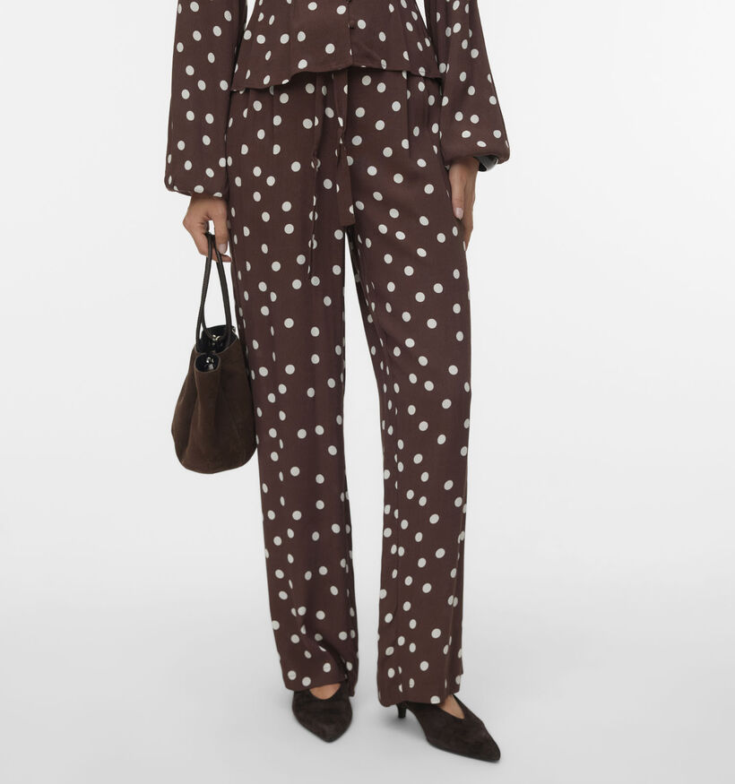 Vero Moda Melisa White Dots Donkerbruine Broek voor dames (374967)