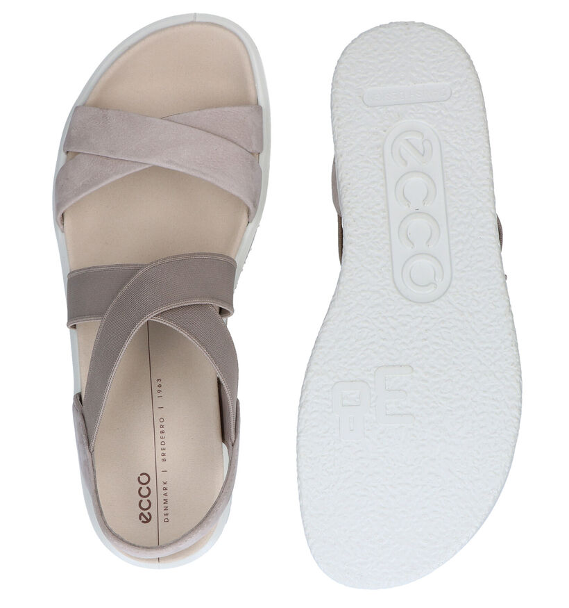 ECCO Flowt Taupe Sandalen in nubuck (287296)