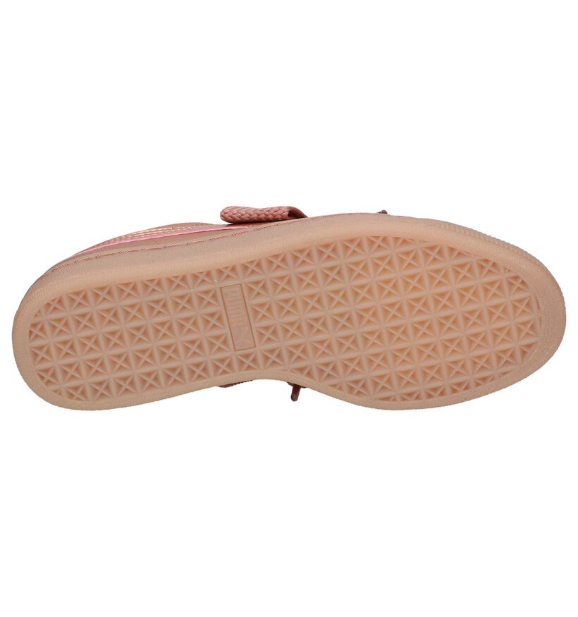 Rose Gold Lage Sneakers Puma Basket Heart in kunstleer (207274)