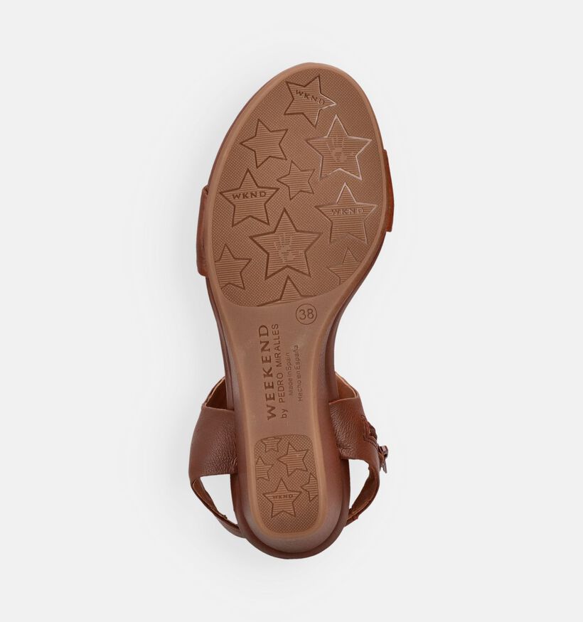 Weekend Cognac Sandalen op sleehak voor dames (373642)