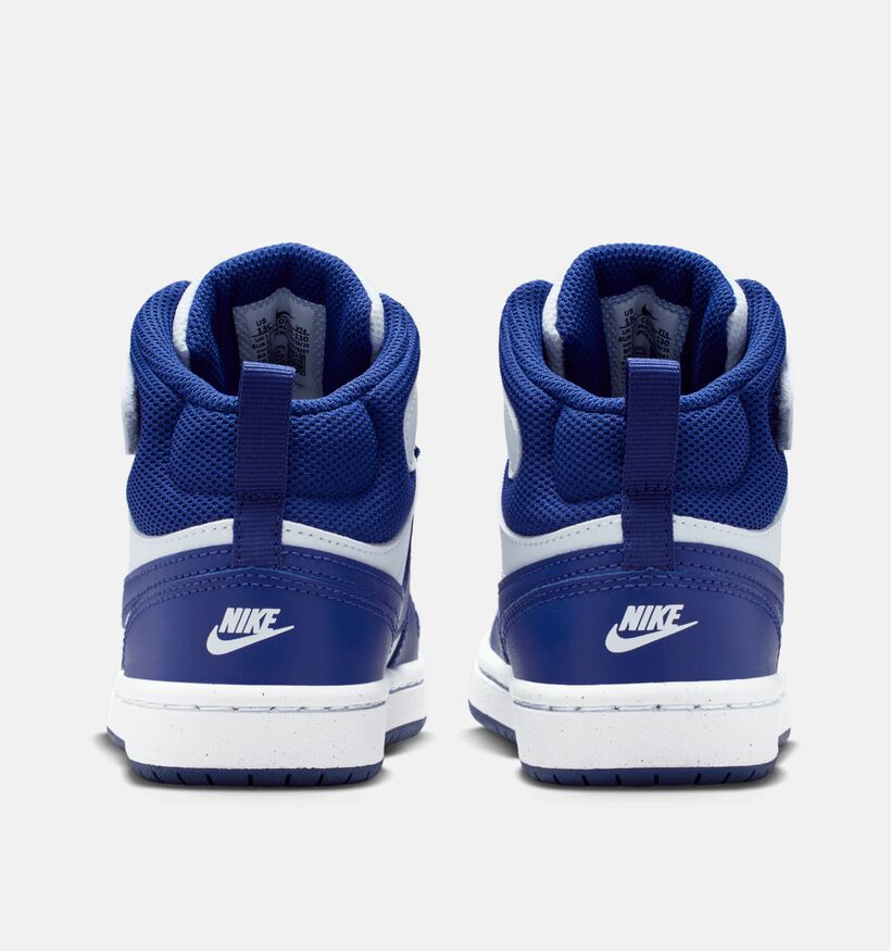Nike Court Borough Baskets montantes en Blanc/Bleu pour garçons (364597)
