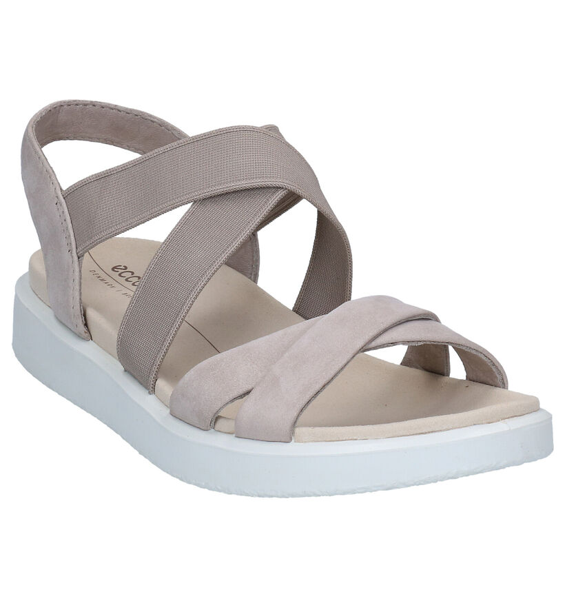 ECCO Flowt Taupe Sandalen in nubuck (287296)