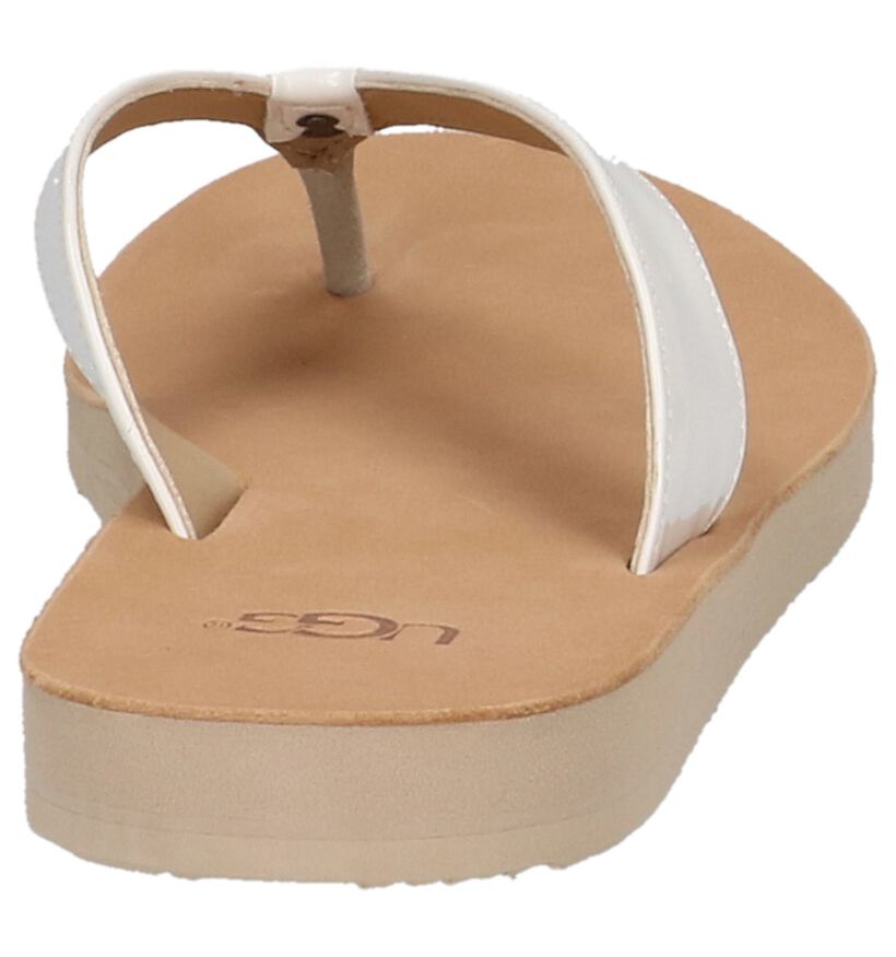 UGG Tongs en Blanc en cuir (210300)