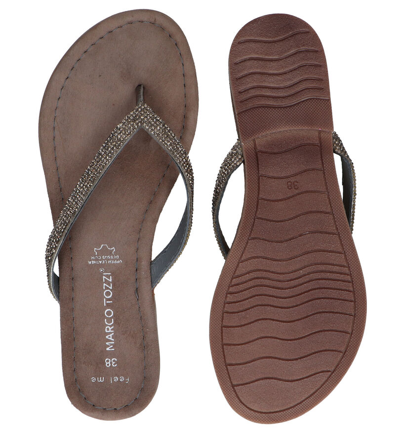 Marco Tozzi Tongs en Gris fonc&eacute; en textile (289596)