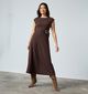 Sister Point Glut Donkerbruine Midi-Jurk voor dames (383812)