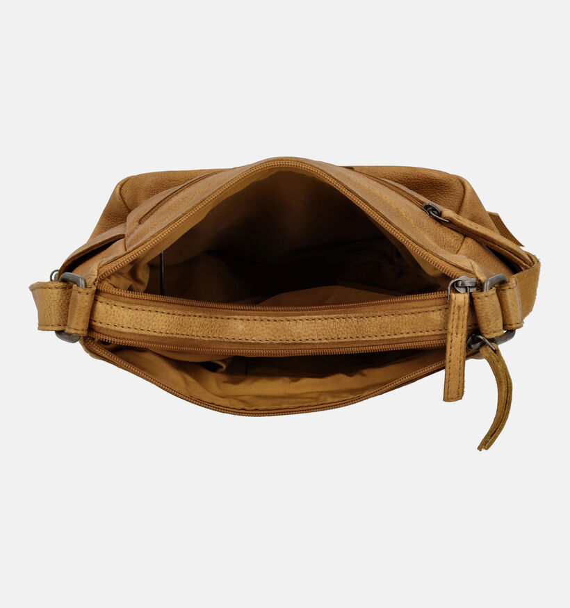 Hide & Stitches Sac port&eacute; crois&eacute; en Jaune pour femmes (380964)