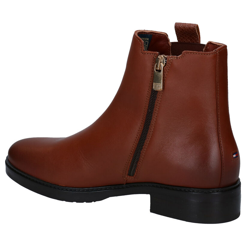 Tommy Hilfiger Interlock Leather Bottillons en Cognac en cuir (279981)