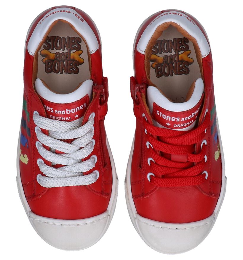 STONES and BONES Chaussures basses en Rouge foncé en cuir (250415)