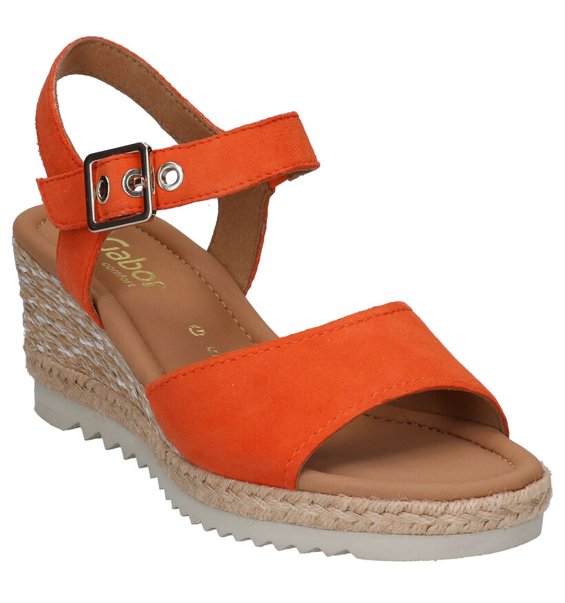 Gabor Sandales compensées en Orange en nubuck (288077)