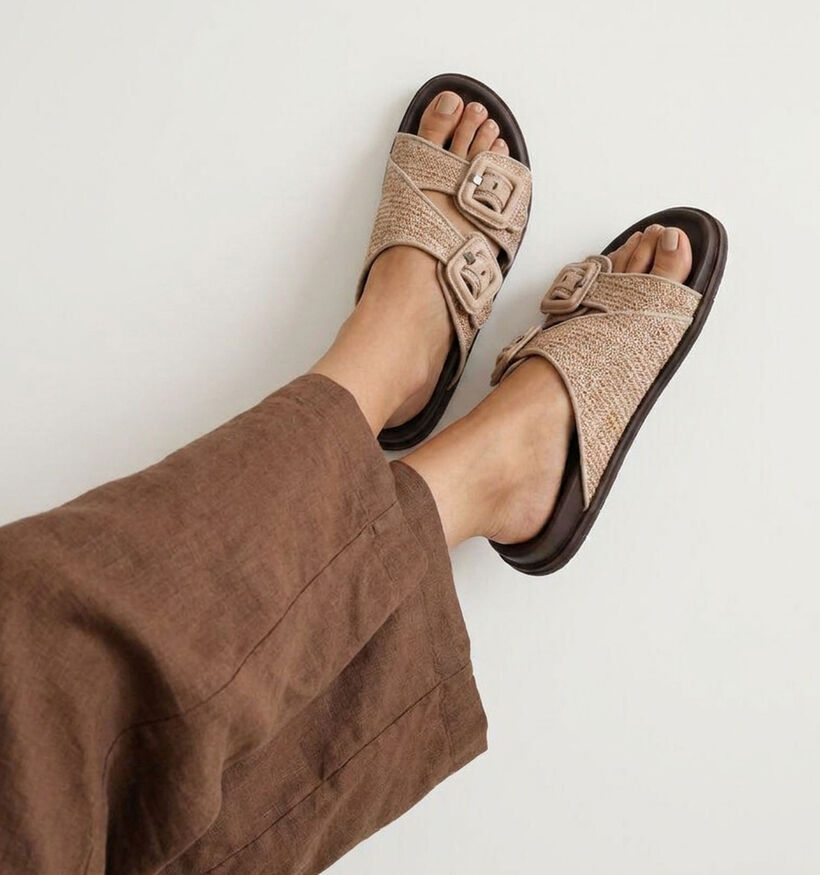 Regarde le Ciel Malva Nu-pieds casual en Beige pour femmes (372986)