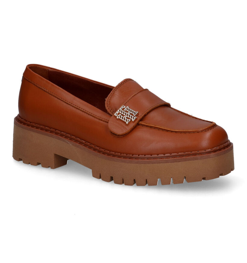 Tommy Hilfiger Hardware Chaussures sans lacets en Cognac en cuir (310959)