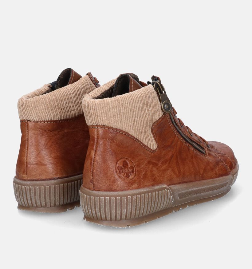 Rieker Cognac Hoge Sneakers voor dames (331595) - geschikt voor steunzolen