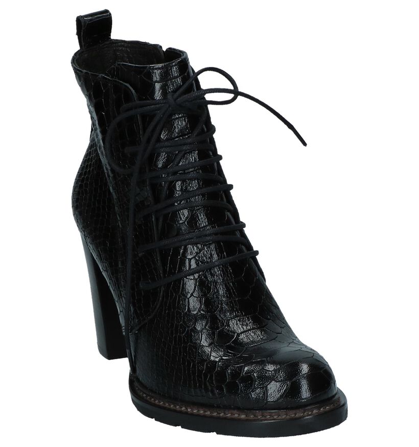 Zinda Bottillons en Noir en cuir verni (226939)