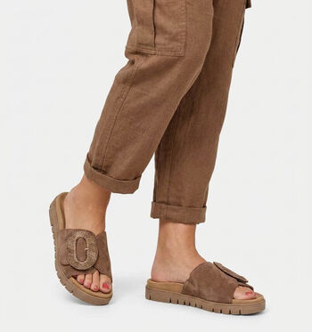 Gabor Best Fitting Nu-pieds Taupe/Rouge
