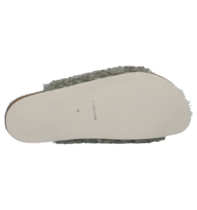 Hampton Bays Pantoufles ouvertes en Gris en faux fur (232365)