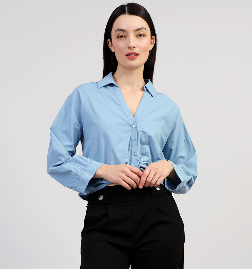 Vila Hailey Cropped Blauw Hemd voor dames (357322)