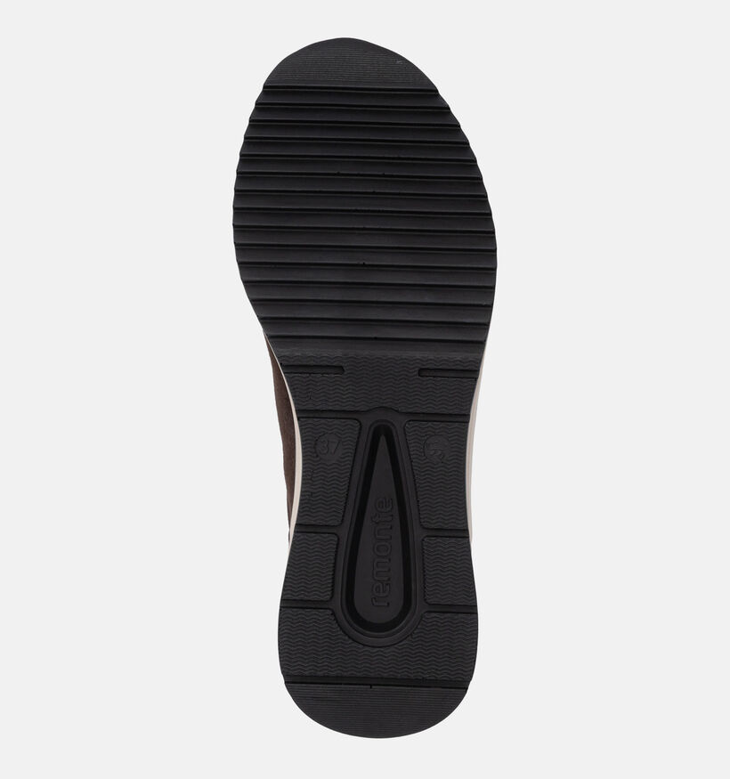 Remonte Chocoladebruine Rits-Veterschoenen met Sleehak voor dames (376594) - geschikt voor steunzolen