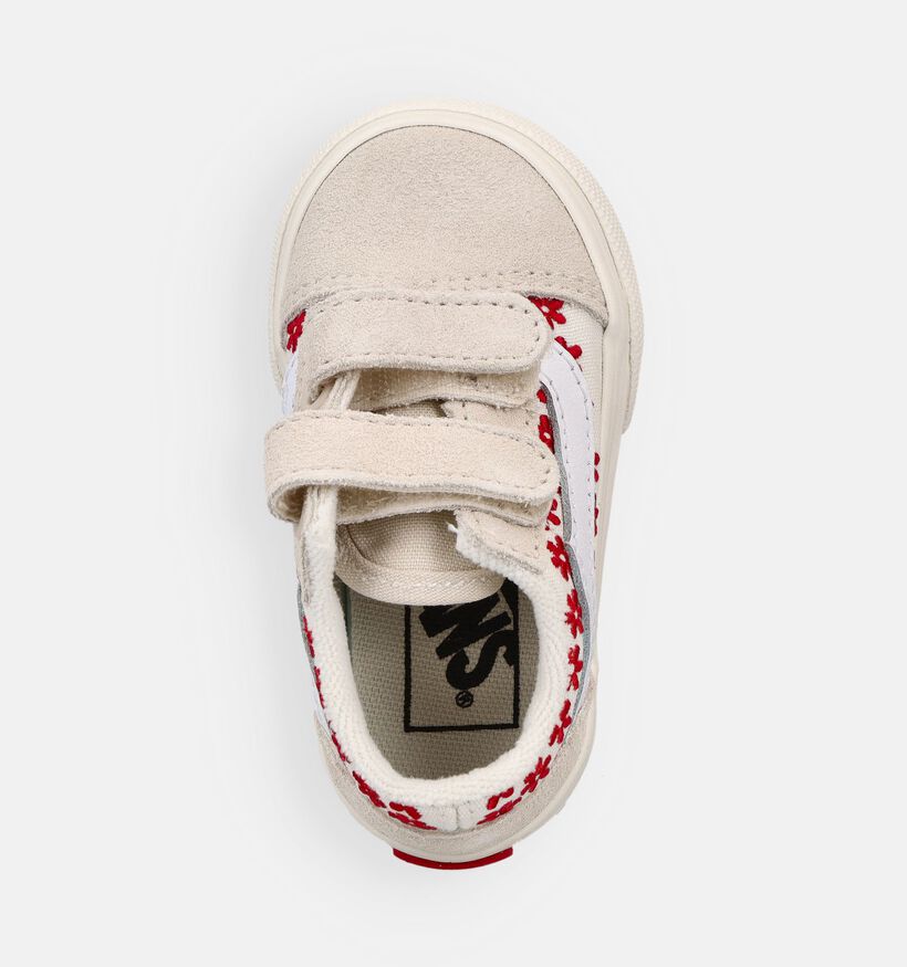 Vans Old Skool Chantilly Floral Baskets en Beige pour filles (368962)
