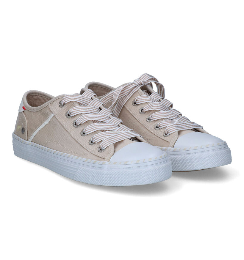 Mustang Beige Sneakers in kunstleer (305313)